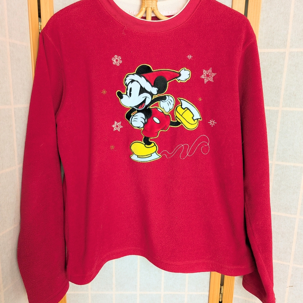 Disney Red Long Sleeve Sweater with Mickey Design
